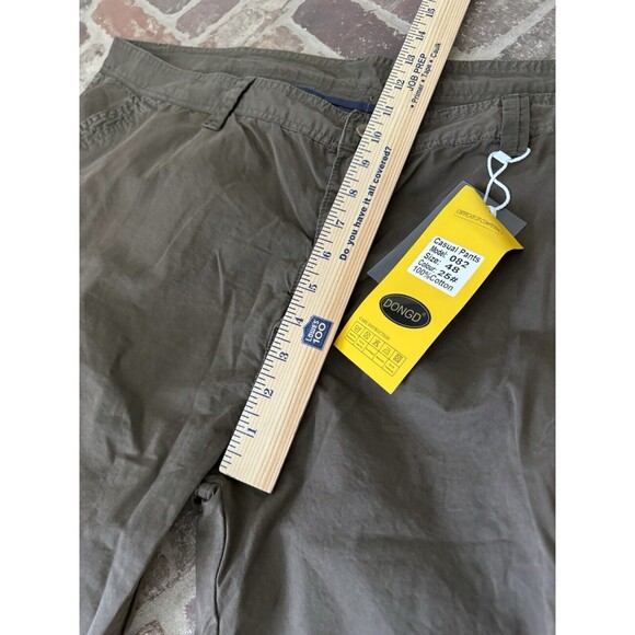 DONGD Brown Cargo Shorts Cotton Loose Fit Lightweight Pockets Men's Size 48 NWT - Picture 9 of 12